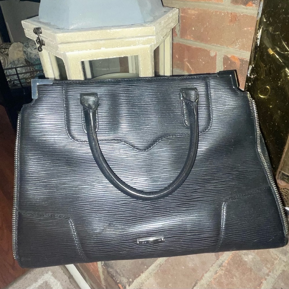Rebecca Minkoff Wavy Leather Zipper Embellished Bag + Adjustable/removable strap